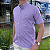 Camisa Ralph Lauren Micro Xadrez Manga Curta Lilás Logo Colorido - Imagem 3