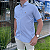 Camisa Ralph Lauren Quadriculada Manga Curta Branco Listras Dupla Azul Logo Colorido - Imagem 3