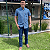 Camisa Social Txc Xadrez Manga Curta Azul Listras Marinho 29136C Com Bolso - Imagem 4