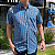 Camisa Social Txc Xadrez Manga Curta Azul Listras Marinho 29136C Com Bolso - Imagem 3