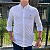 Camisa Social Tecido Plano Manga Longa Branco Logo Clássico Marinho - Imagem 2