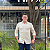 Camisa Social Txc Manga Longa Bege Slim Tech Tricoline Bordada 29229L - Imagem 1