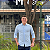 Camisa Social Txc Manga Longa Azul Claro Slim Tech Tricoline Bordada 29230L - Imagem 1