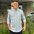 Camisa Social Txc Xadrez Manga Longa Verde Claro Bordada 29173L Com Bolso - Imagem 1