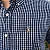 Camisa PRL Xadrez Manga Curta Marinho Listras Grossa Branco Logo Colorido - Imagem 2
