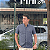 Camisa PRL Xadrez Manga Curta Marinho Listras Grossa Branco Logo Colorido - Imagem 4