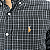 Camisa PRL Xadrez Manga Longa Preto Listras Branco Logo Colorido - Imagem 2