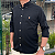 Camisa Social Oxford Manga Longa Preto Logo Colorido - Imagem 4