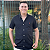 Camisa Social Ralph Lauren Tricoline Manga Curta Preto Logo Colorido - Imagem 1