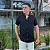 Camisa Social Linho Manga Curta Preto Logo Clássico Vermelho - Imagem 4