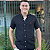 Camisa Social Linho Manga Curta Preto Logo Clássico Vermelho - Imagem 1