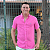 Camisa Social Linho Manga Curta Rosa Pink Logo Clássico Celeste - Imagem 1
