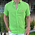 Camisa Social Linho Manga Curta Verde Limão Logo Clássico Laranja - Imagem 5