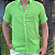 Camisa Social Linho Manga Curta Verde Limão Logo Clássico Laranja - Imagem 4