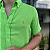 Camisa Social Linho Manga Curta Verde Limão Logo Clássico Laranja - Imagem 3