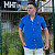 Camisa Social Linho Manga Curta Azul Royal Logo Clássico Laranja - Imagem 2