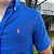 Camisa Social Linho Manga Curta Azul Royal Logo Clássico Laranja - Imagem 3