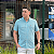 Camisa Ralph Lauren Xadrez Manga Curta Verde Claro Listras Vermelho Logo Colorido - Imagem 1
