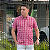 Camisa Social Ralph Lauren Linha Oxford Xadrez Manga Curta Vermelho Logo Colorido - Imagem 4