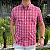 Camisa Social Ralph Lauren Linha Oxford Xadrez Manga Curta Vermelho Logo Colorido - Imagem 2
