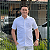 Camisa Social Ralph Lauren Lisa Manga Curta Branco Detalhe Tecido Logo Colorido - Imagem 1