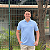 Polo Ralph Lauren Gola V Azul Claro Logo Clássico Amarelo - Imagem 1