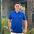 Polo Ralph Lauren Gola V Azul Royal Logo Clássico Amarelo - Imagem 1