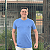 Camiseta Nautica Azul Royal Estonada Clássica Bordado - Imagem 1