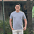 Camiseta Nautica Cinza Mescla Clássica Bordado - Imagem 1