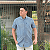Camisa Social Txc Xadrez Manga Curta Oxfordine Azul Bordada 29248C Com Bolso - Imagem 4