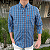 Camisa Social Txc Xadrez Manga Longa Azul Bordada 29218L Com Bolso - Imagem 3