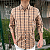 Camisa Social Txc Xadrez Manga Longa Tricoline Bege Bordada 29246L Com Bolso - Imagem 3