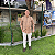 Camisa Social Txc Xadrez Manga Longa Tricoline Bege Bordada 29246L Com Bolso - Imagem 6