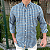Camisa Social Txc Xadrez Manga Longa Oxfordine Azul Bordada 29259L Com Bolso - Imagem 3