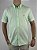 Camisa Social Oxford Manga Curta Verde Claro Logo Clássico Laranja - Imagem 4