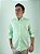 Camisa Social Oxford Manga Longa Verde Claro Logo Clássico Laranja - Imagem 1
