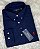 Camisa Social Oxford Micro Listrado Manga Longa Marinho Logo Clássico Vermelho - Imagem 5