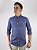 Camisa Ralph Lauren Quadriculada Manga Longa Marinho Logo Clássico Laranja - Imagem 1