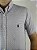 Camisa Ralph Lauren Micro Quadriculada Manga Curta Branco Linha Dupla Clássico Marinho - Imagem 2