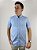 Camisa Ralph Lauren Xadrez Manga Curta Azul Claro Logo Clássico Laranja - Imagem 1