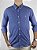 Camisa Ralph Lauren Quadriculada Manga Longa Azul Royal Logo Clássico Laranja - Imagem 4