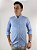 Camisa Ralph Lauren Xadrez Manga Longa Azul Claro Logo Clássico Laranja - Imagem 1