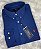 Camisa Social Oxford Micro Xadrez Manga Longa Azul Royal Logo Clássico Laranja - Imagem 5