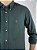 Camisa Social Oxford Micro Listrado Manga Longa Verde Militar Logo Clássico Laranja - Imagem 2