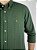 Camisa Social Oxford Micro Xadrez Manga Longa Verde Bandeira Logo Clássico Laranja - Imagem 2