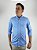 Camisa Ralph Lauren Quadriculada Manga Longa Azul Claro Logo Clássico Rosa - Imagem 1