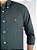 Camisa Social Oxford Micro Xadrez Manga Longa Verde Militar Logo Clássico Laranja - Imagem 2