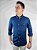 Camisa Ralph Lauren Quadriculada Manga Longa Azul Petróleo Logo Clássico Celeste - Imagem 1