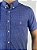 Camisa Ralph Lauren Quadriculada Manga Curta Azul Royal Logo Clássico Laranja - Imagem 2