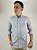 Camisa Ralph Lauren Micro Quadriculada Manga Longa Branco Linha Dupla Clássico Marinho - Imagem 1